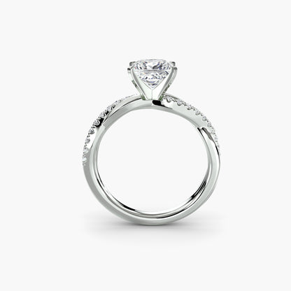 Twisted Pavé Bypass Engagement Ring