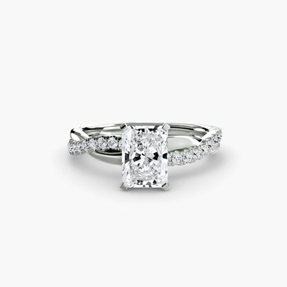 Twisted Pavé Bypass Engagement Ring