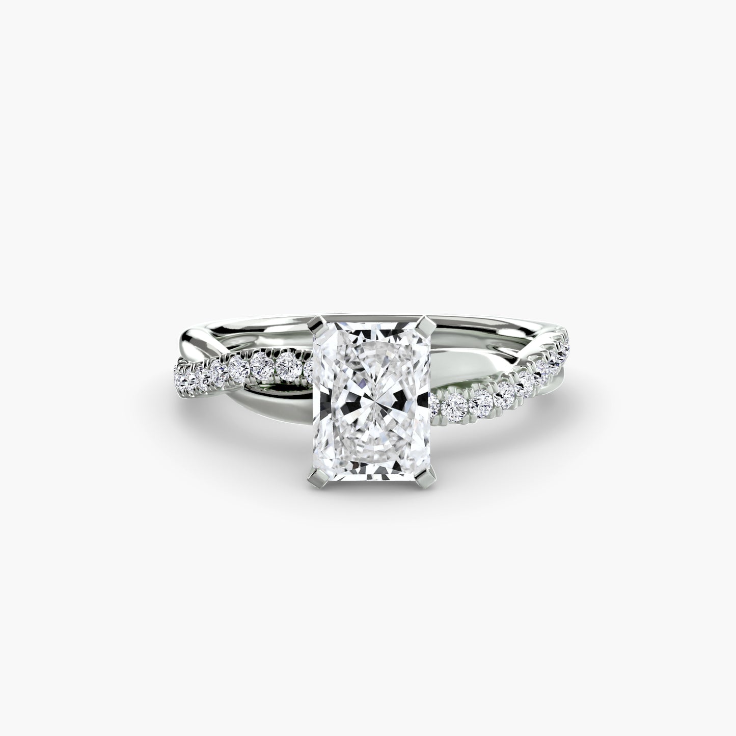 Twisted Pavé Bypass Engagement Ring