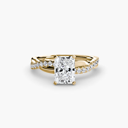 Twisted Pavé Bypass Engagement Ring