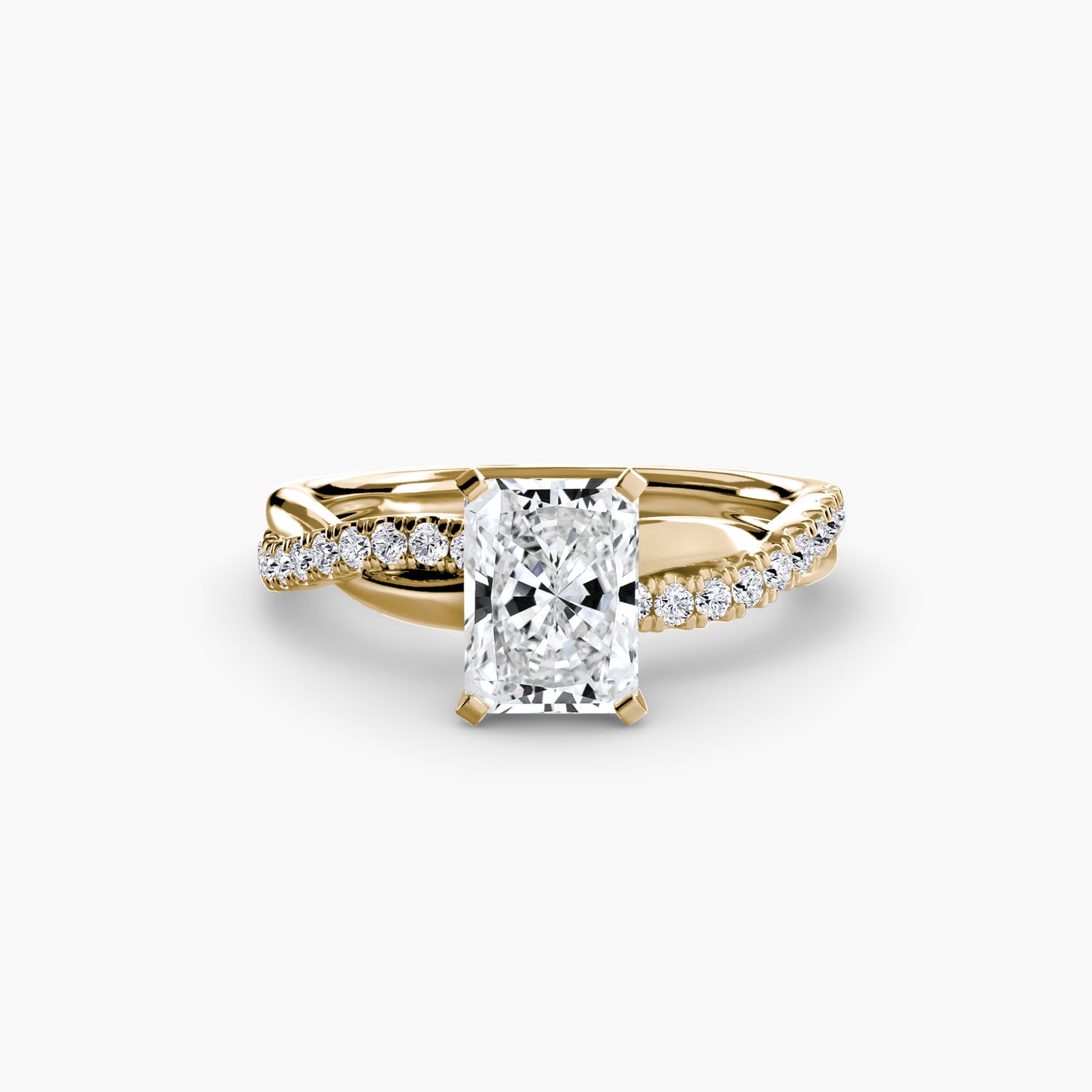Twisted Pavé Bypass Engagement Ring