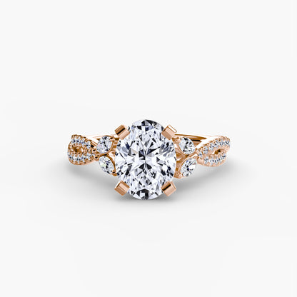 Round Brilliant Infinity Twist Pavé Engagement Ring