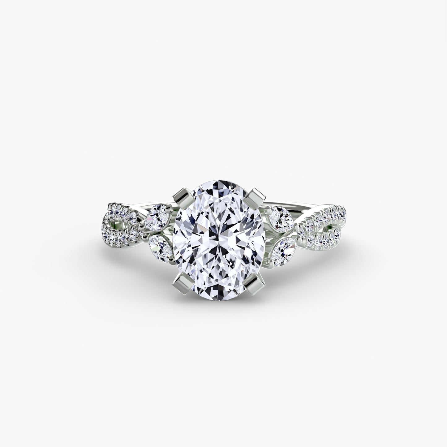Round Brilliant Infinity Twist Pavé Engagement Ring