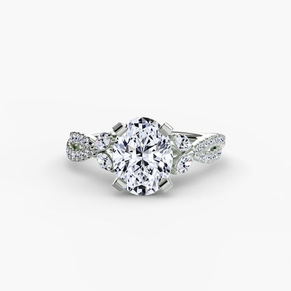 Round Brilliant Infinity Twist Pavé Engagement Ring