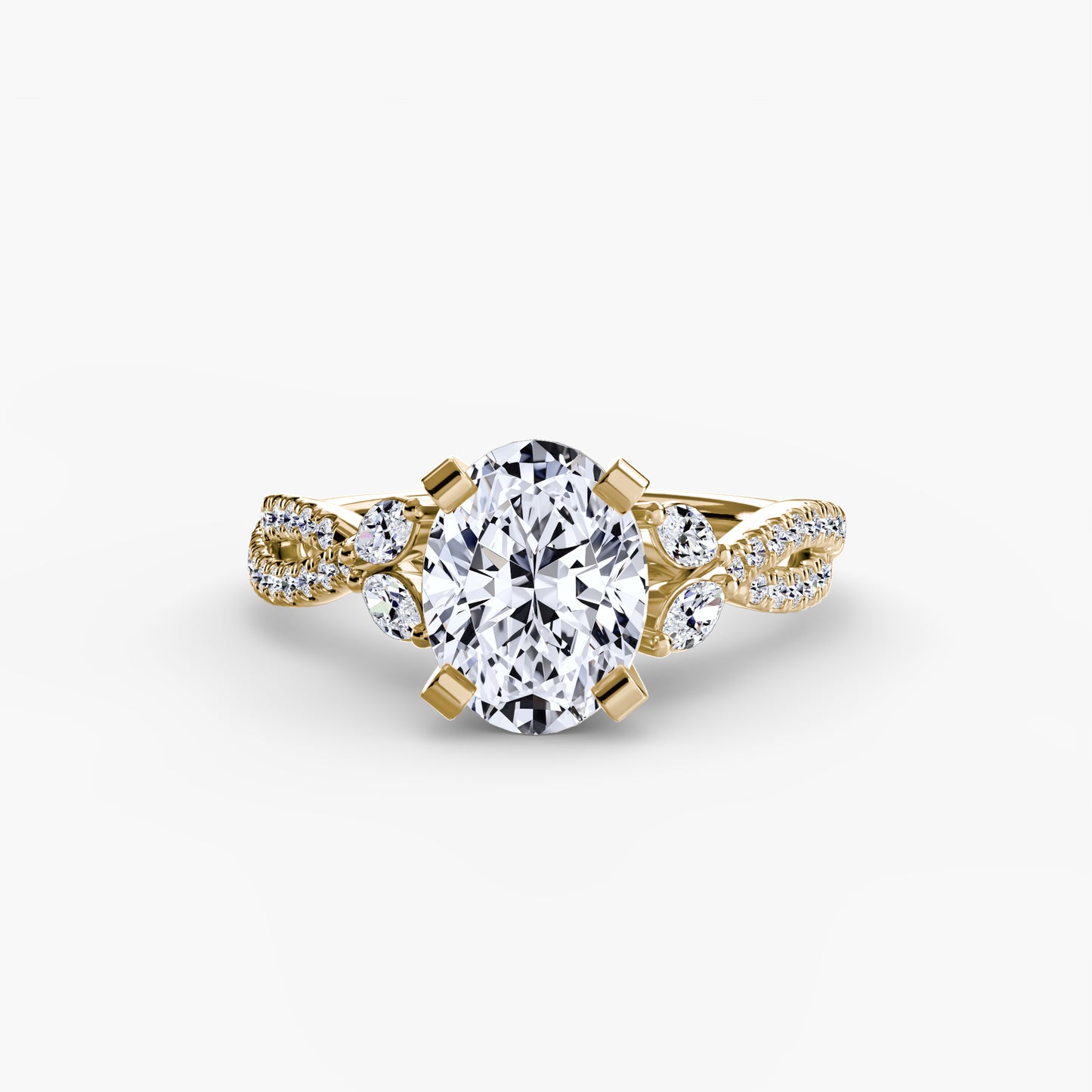 Round Brilliant Infinity Twist Pavé Engagement Ring