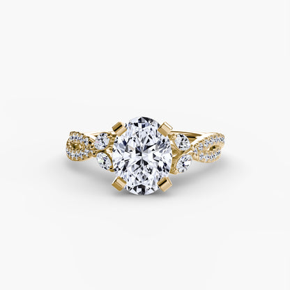 Round Brilliant Infinity Twist Pavé Engagement Ring