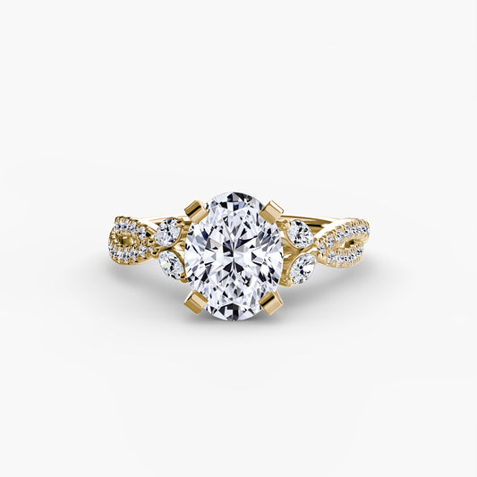 Round Brilliant Infinity Twist Pavé Engagement Ring