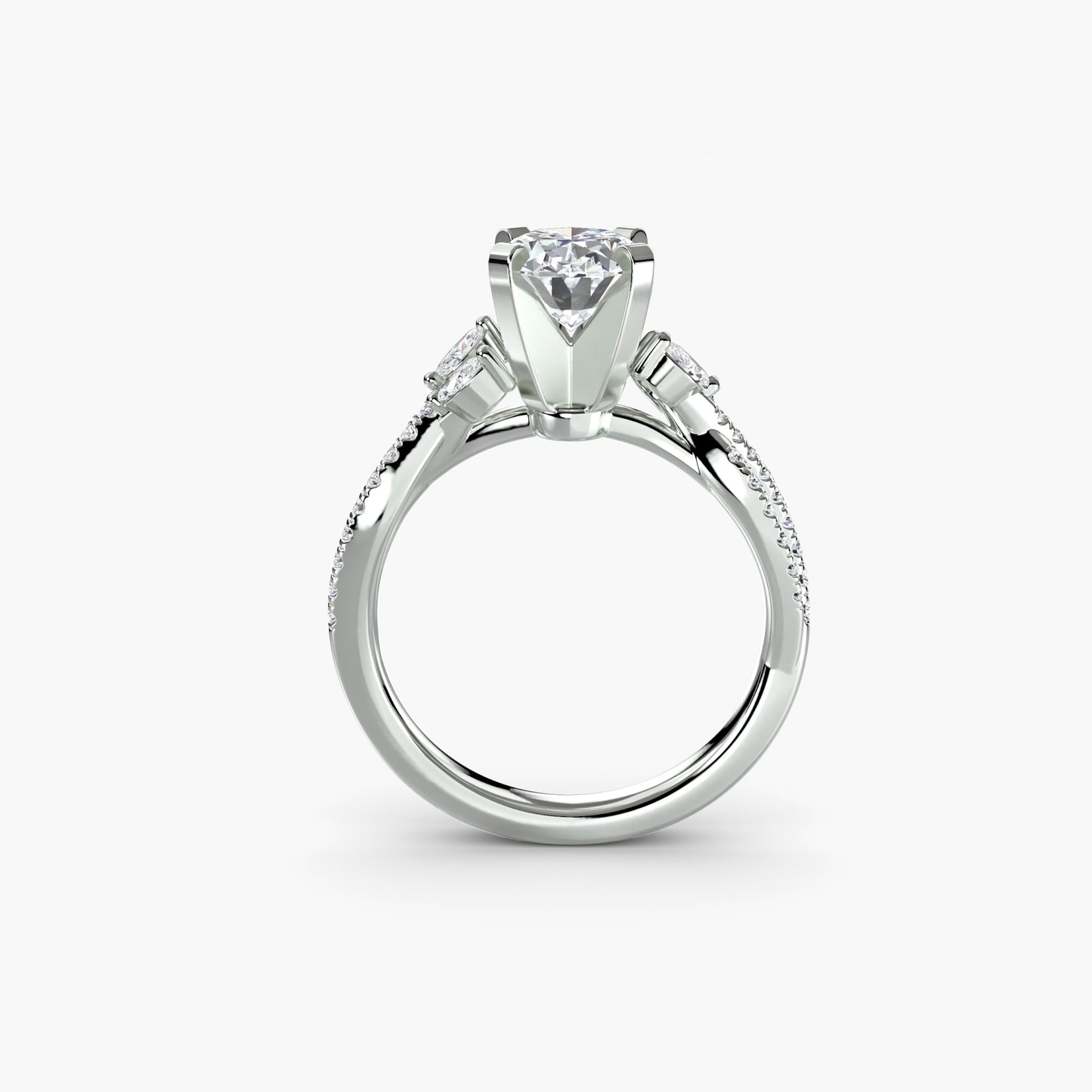 Round Brilliant Infinity Twist Pavé Engagement Ring