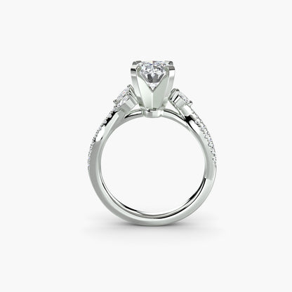 Round Brilliant Infinity Twist Pavé Engagement Ring