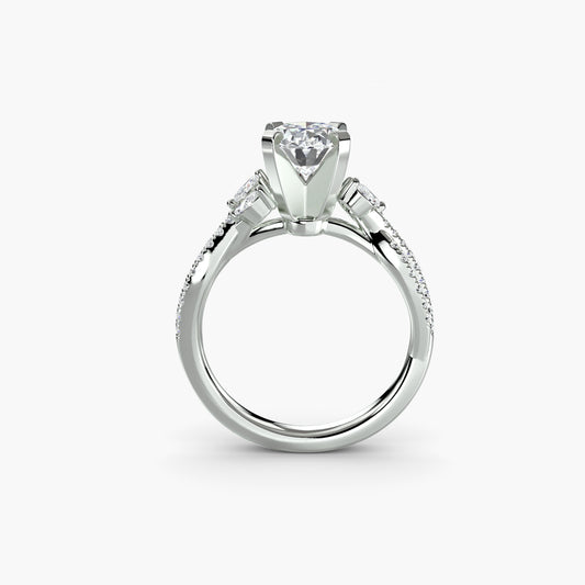 Round Brilliant Infinity Twist Pavé Engagement Ring