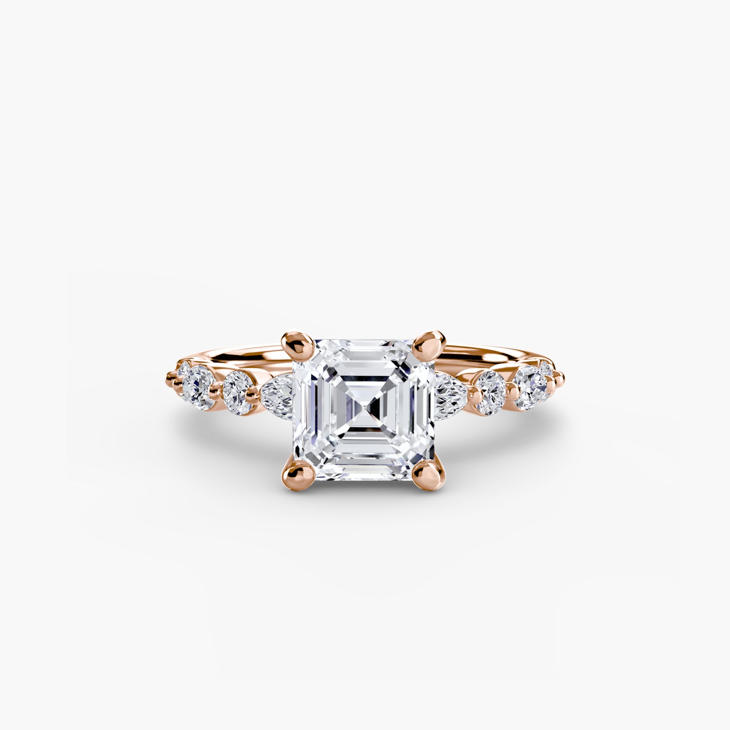 Shared-Prong Diamond Half-Eternity Band