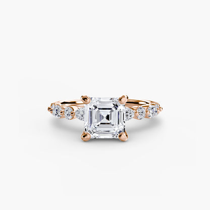 Shared-Prong Diamond Half-Eternity Band