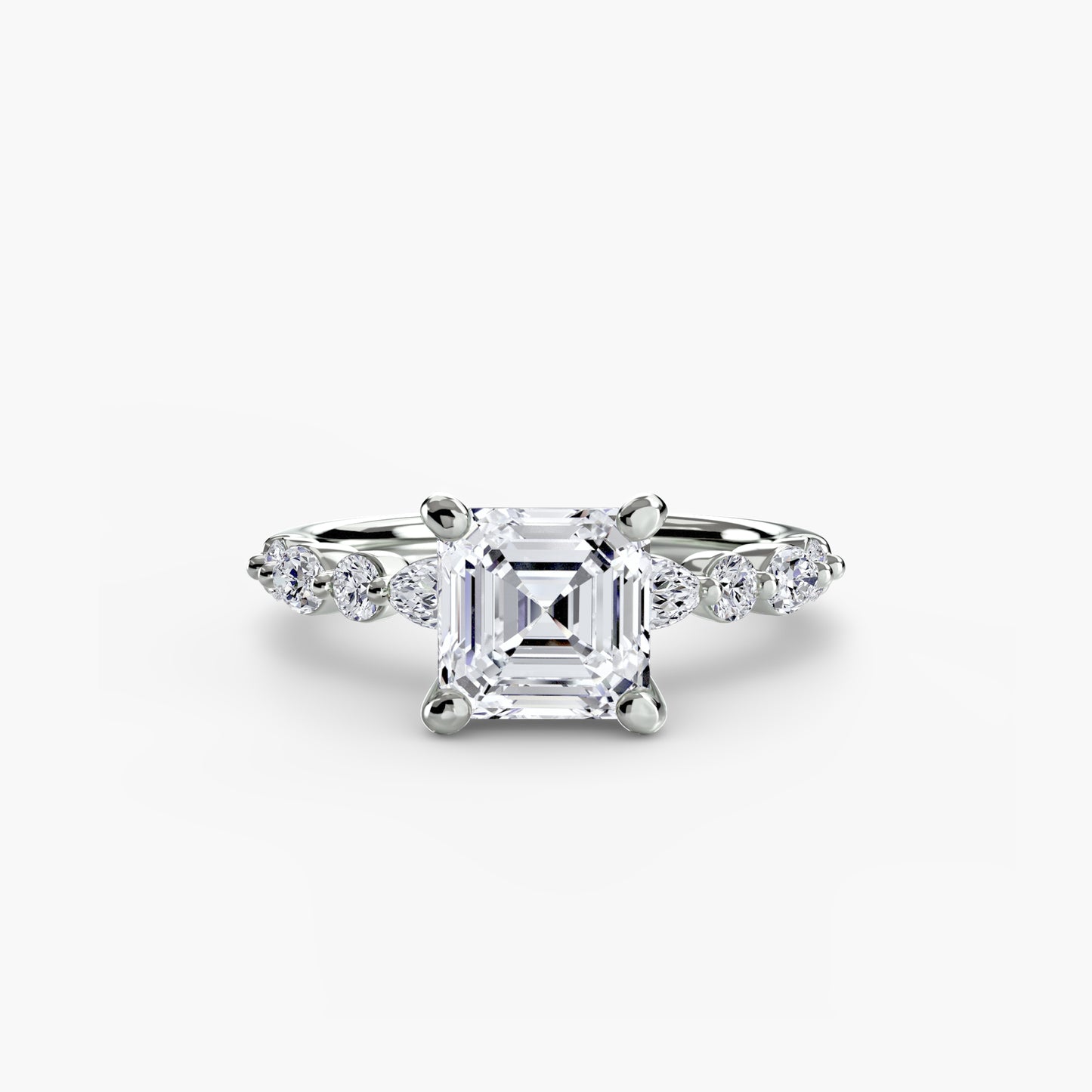 Shared-Prong Diamond Half-Eternity Band