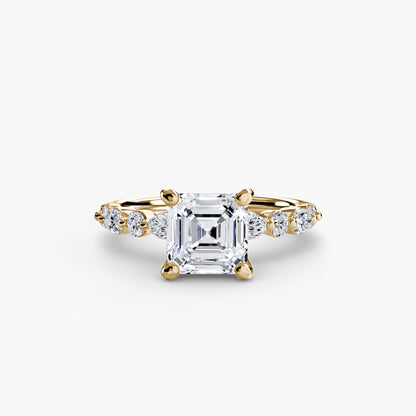 Shared-Prong Diamond Half-Eternity Band