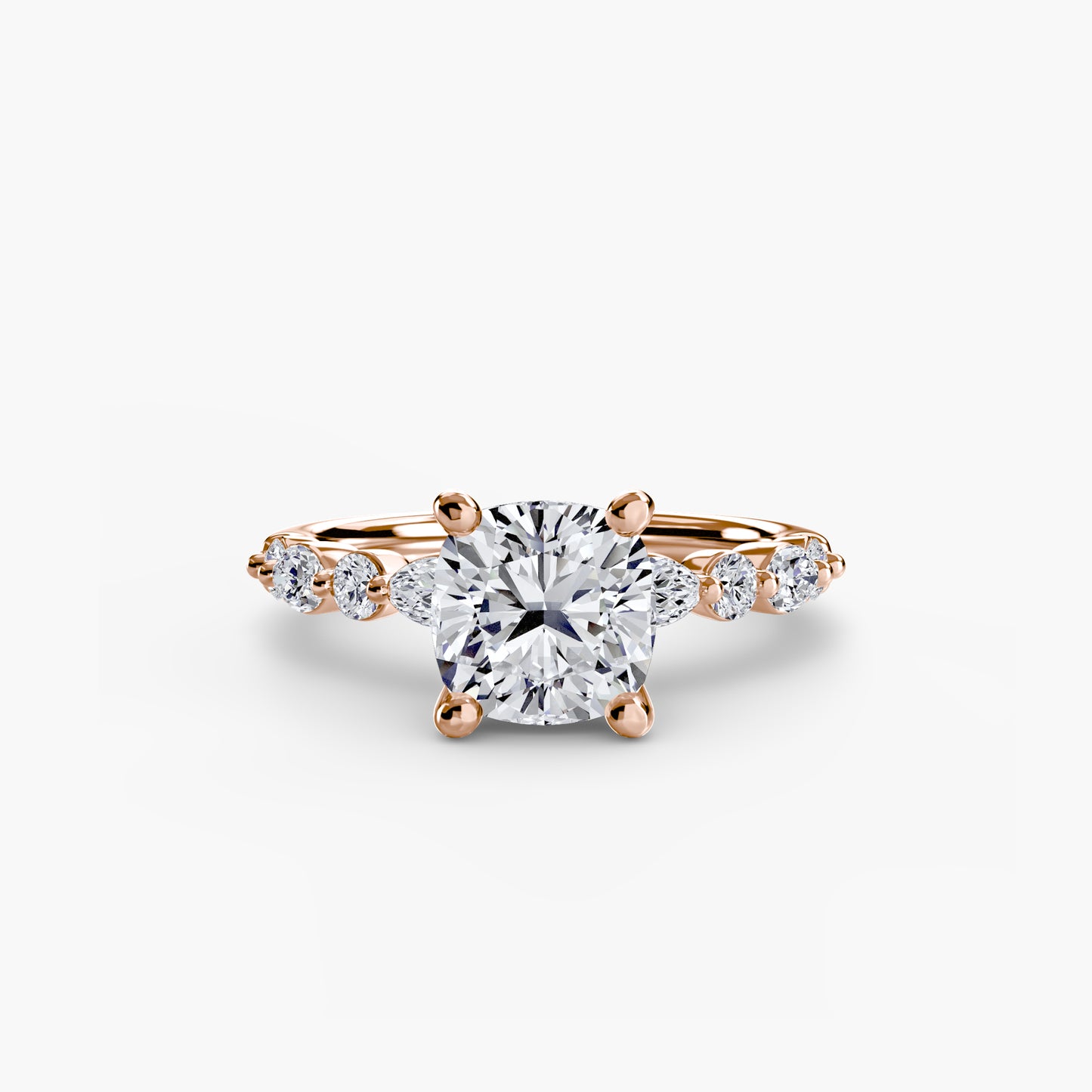 Shared-Prong Diamond Half-Eternity Band