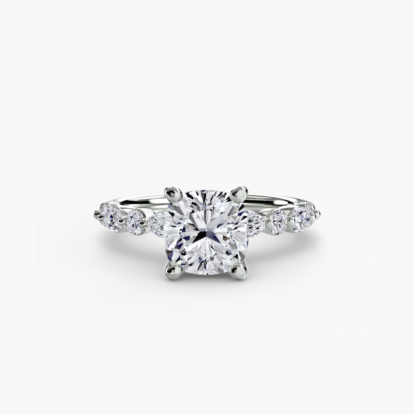 Shared-Prong Diamond Half-Eternity Band