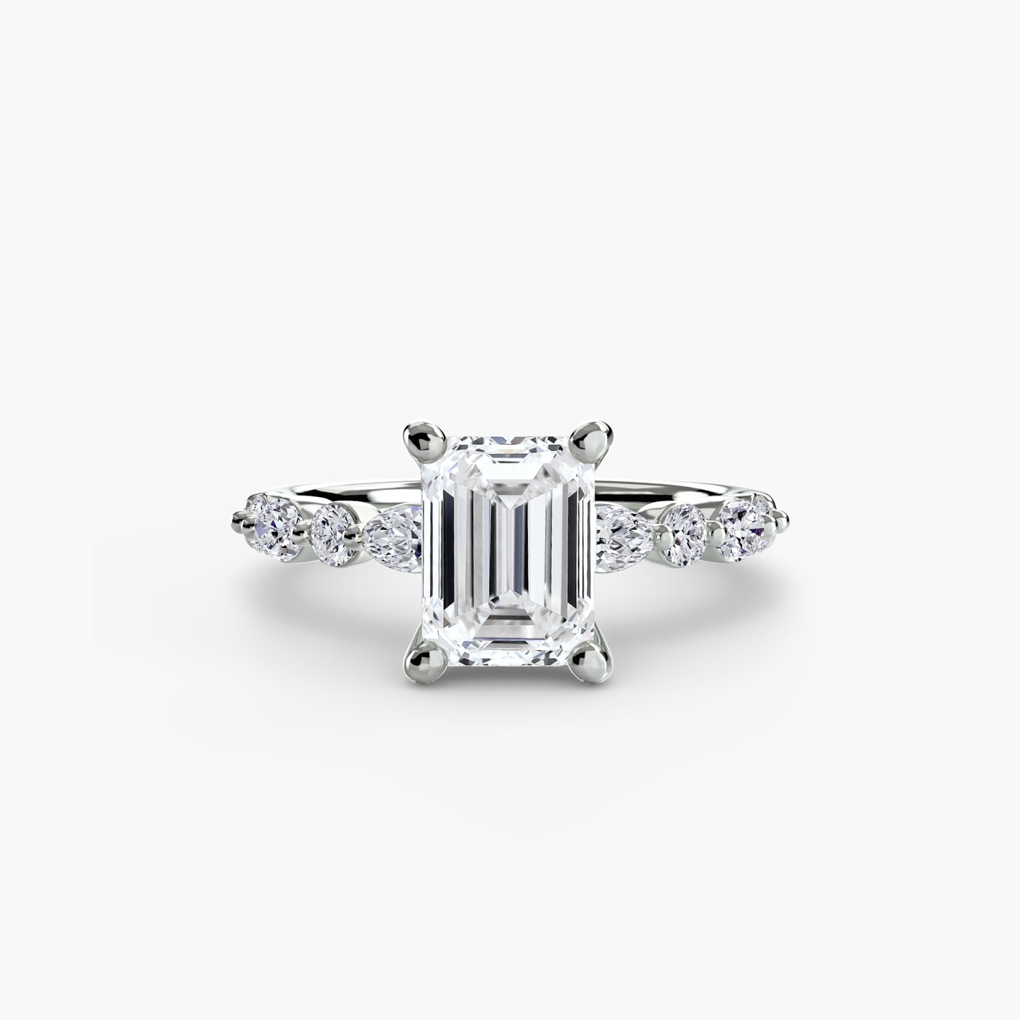 Shared-Prong Diamond Half-Eternity Band