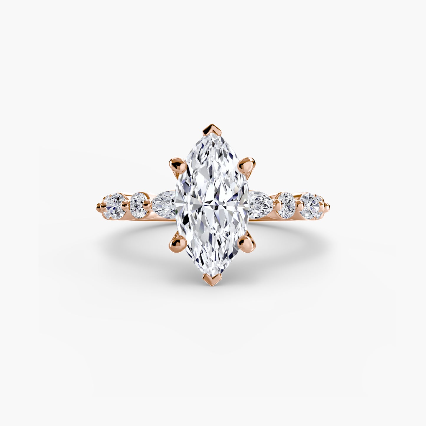 Shared-Prong Diamond Half-Eternity Band