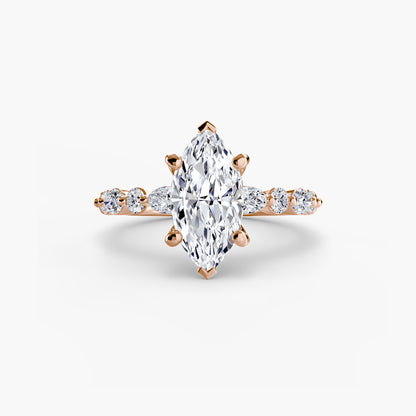 Shared-Prong Diamond Half-Eternity Band