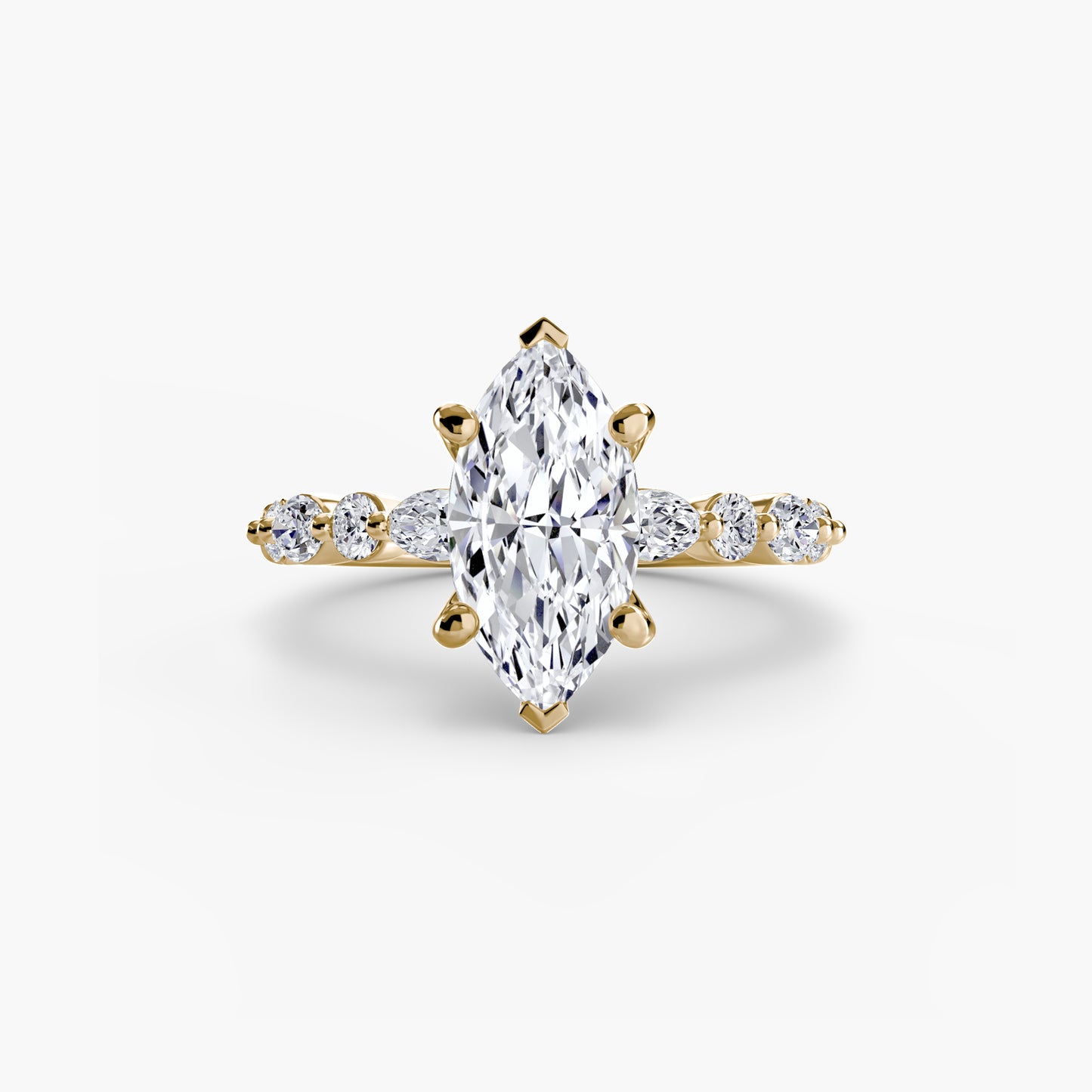 Shared-Prong Diamond Half-Eternity Band