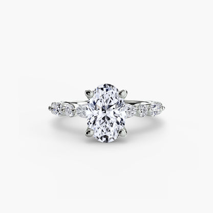 Shared-Prong Diamond Half-Eternity Band