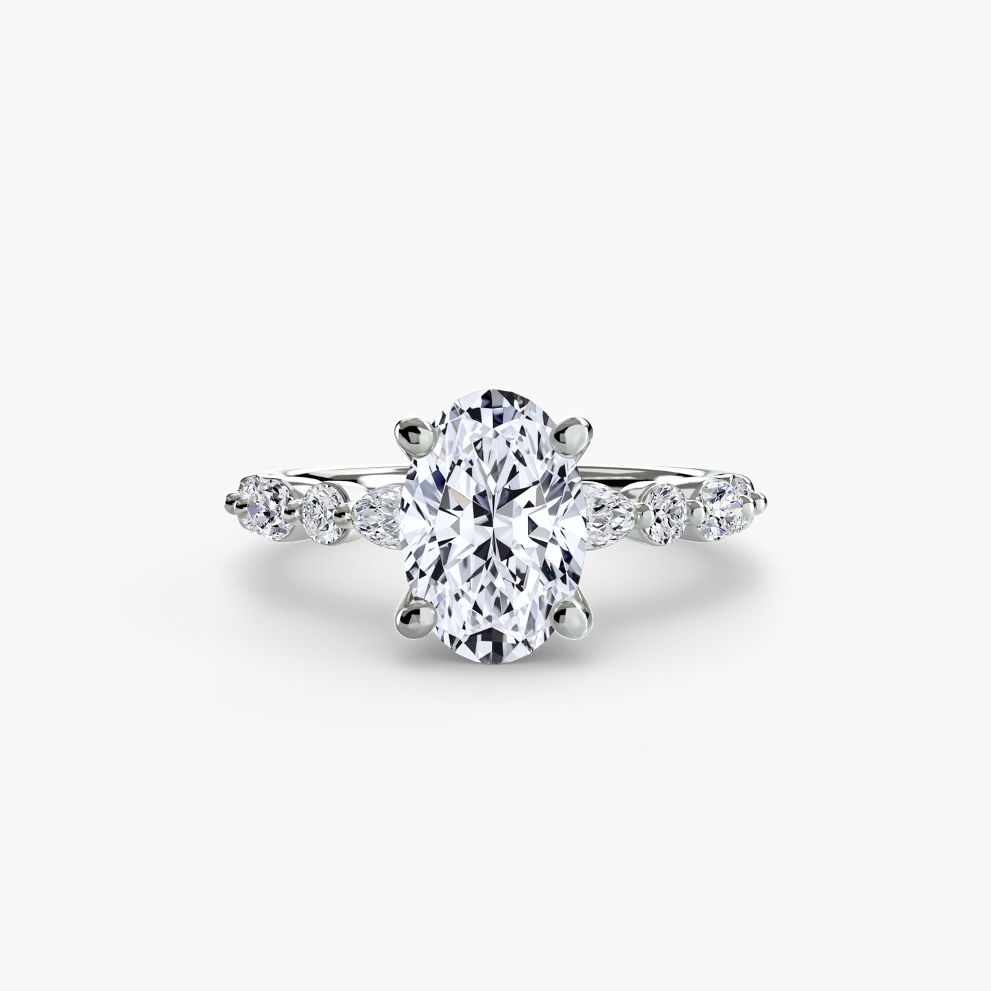 Shared-Prong Diamond Half-Eternity Band