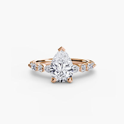 Shared-Prong Diamond Half-Eternity Band