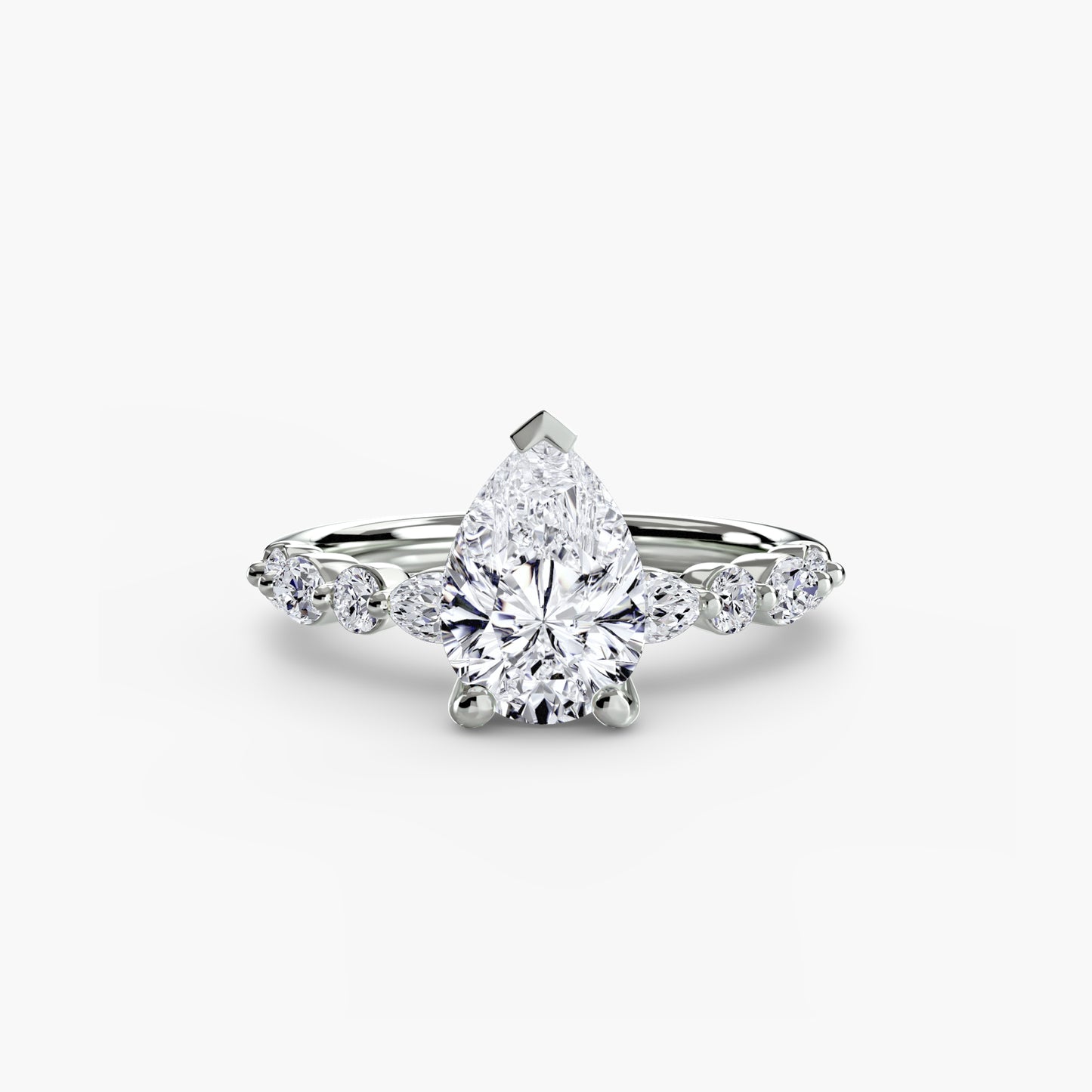 Shared-Prong Diamond Half-Eternity Band