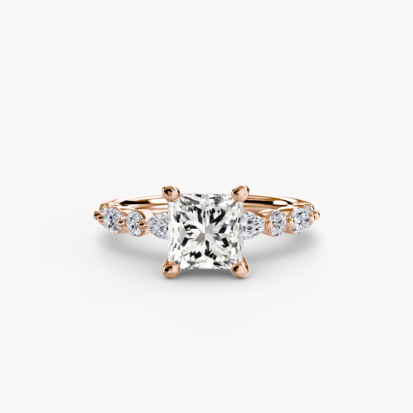 Shared-Prong Diamond Half-Eternity Band