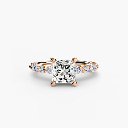 Shared-Prong Diamond Half-Eternity Band