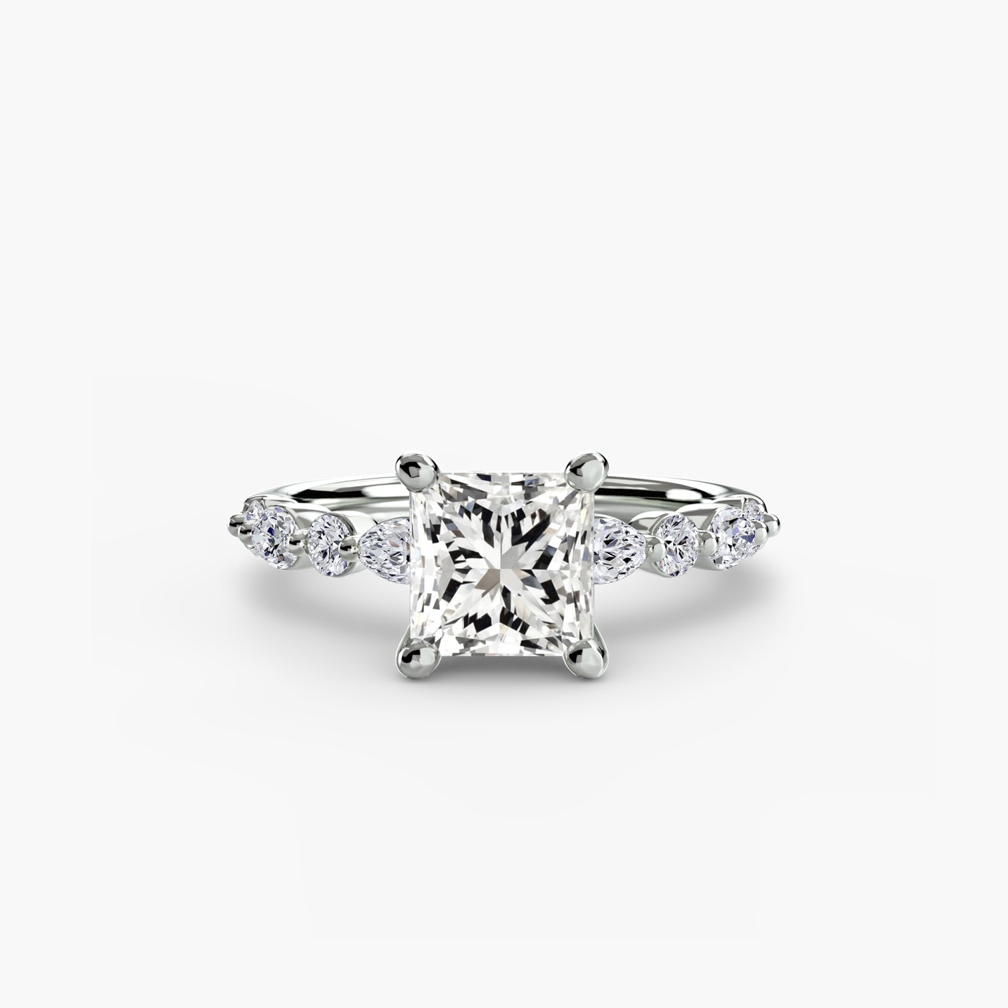 Shared-Prong Diamond Half-Eternity Band