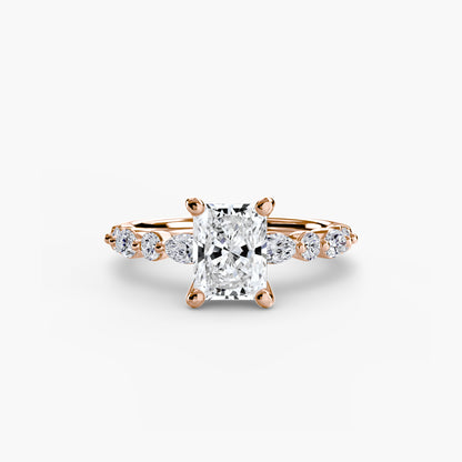 Shared-Prong Diamond Half-Eternity Band