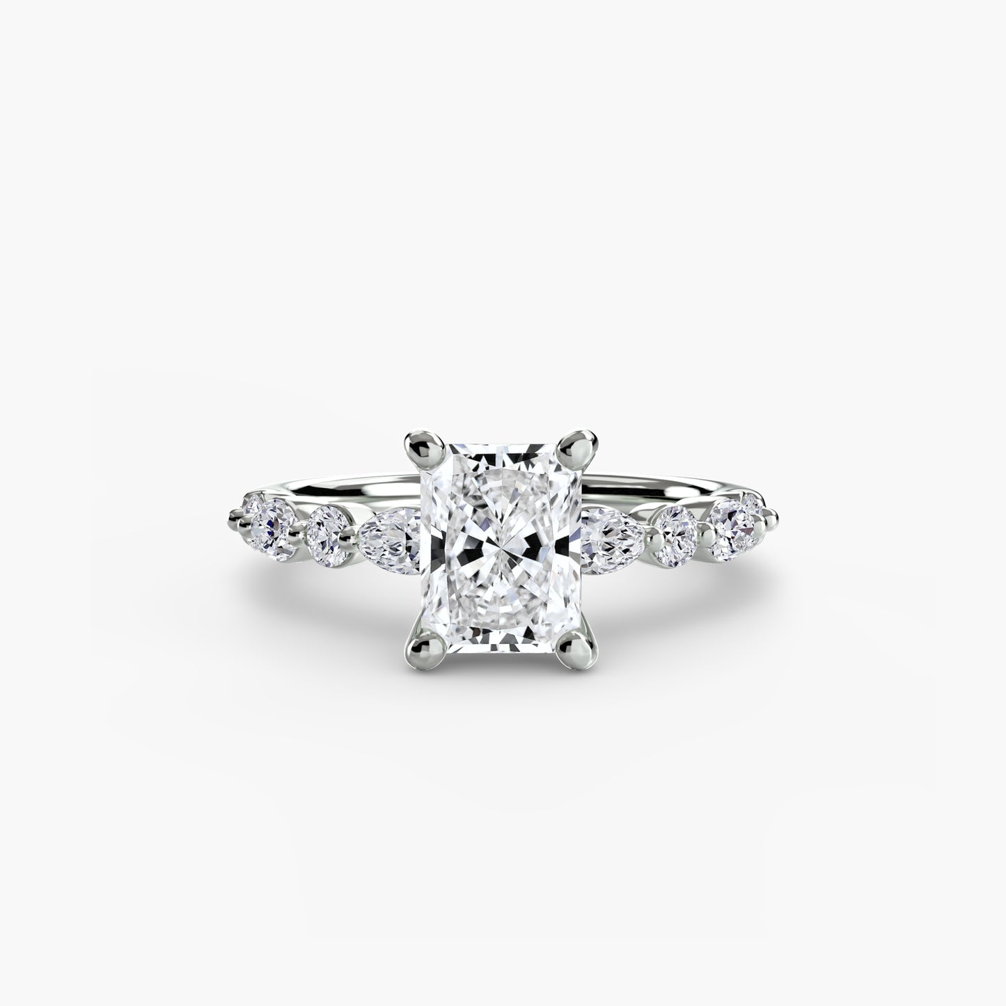 Shared-Prong Diamond Half-Eternity Band
