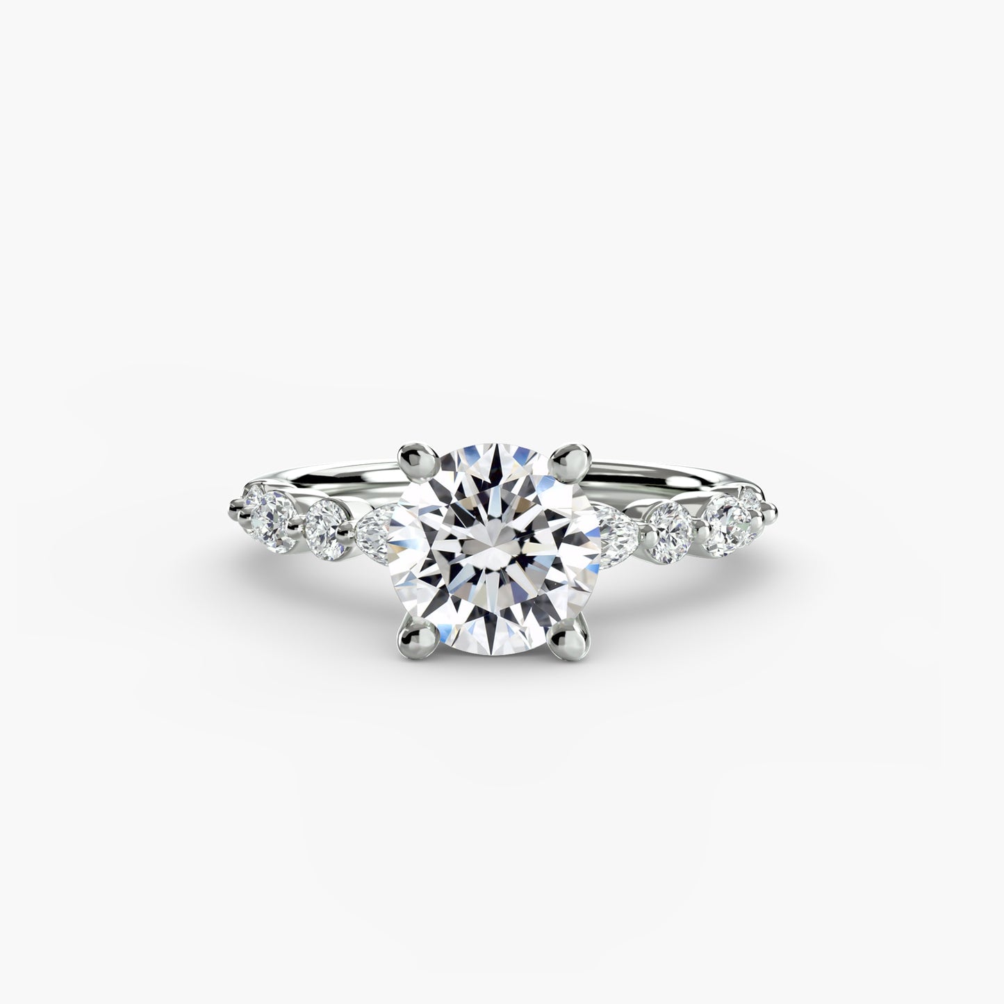 Shared-Prong Diamond Half-Eternity Band