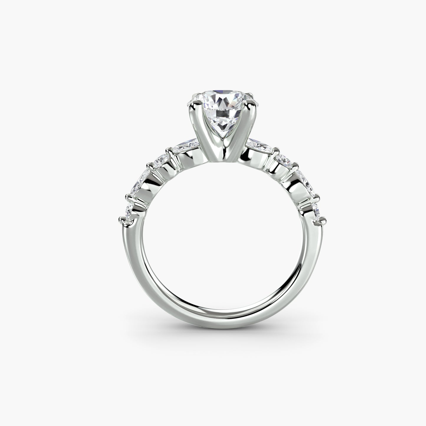 Shared-Prong Diamond Half-Eternity Band