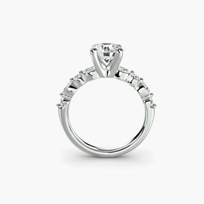 Shared-Prong Diamond Half-Eternity Band