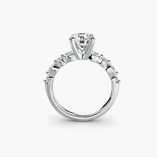 Shared-Prong Diamond Half-Eternity Band