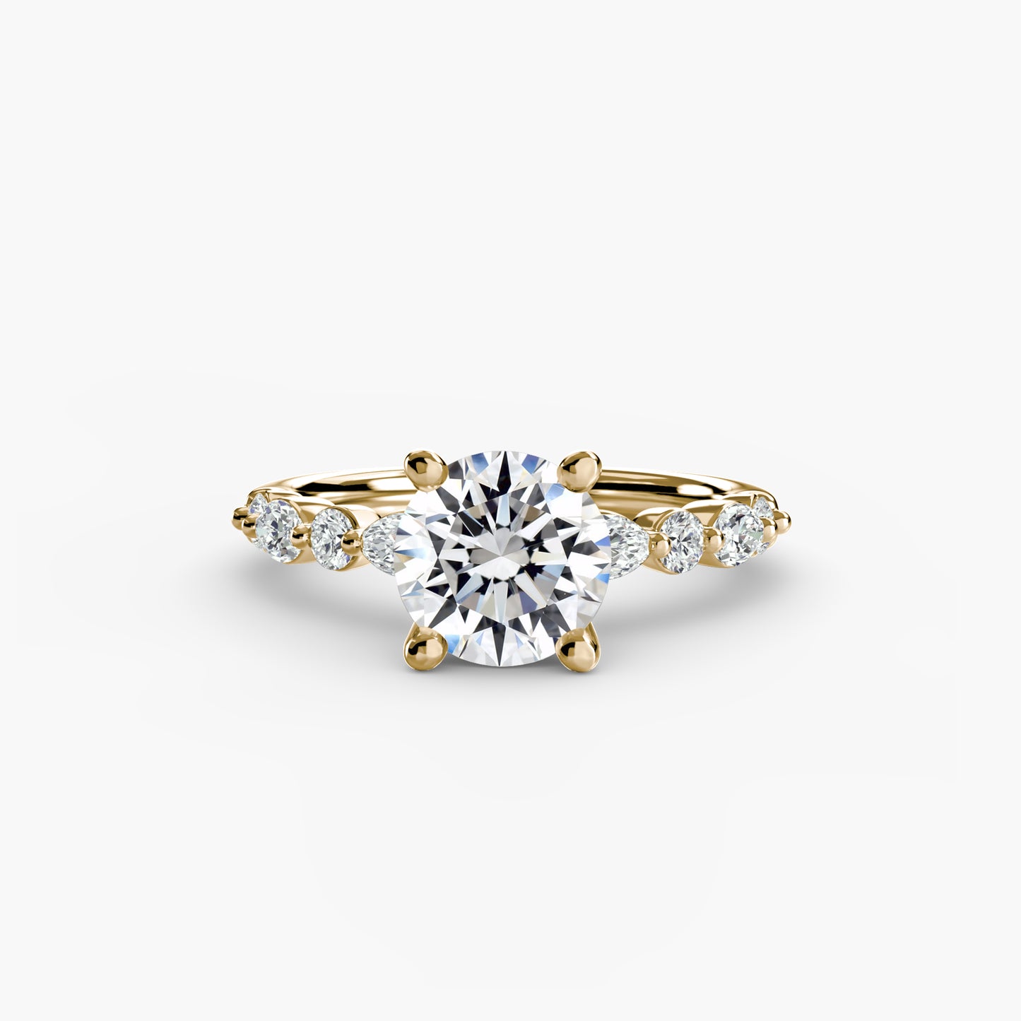Shared-Prong Diamond Half-Eternity Band