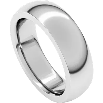 White Gold Comfort-Fit Half Round Band 5C High Polish