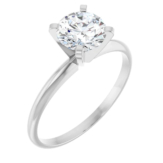14k White Gold 2.00 Ct D VS1  Lab Grown Diamond Solitaire Engagement Ring Ideal (IGI Certified) Complete Ring 5C