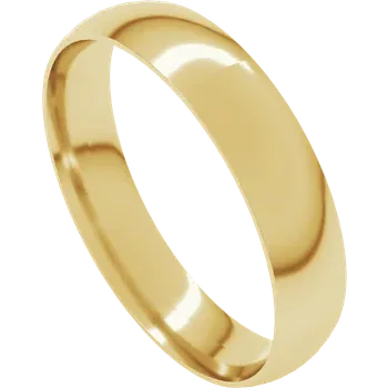Yellow Gold Comfort-Fit Half Round Band 5C High Polish